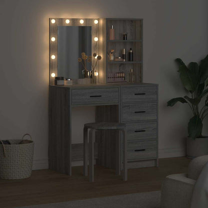 Dressing Table 2 pcs Grey 50 x 41 x 135 cm Engineered wood
