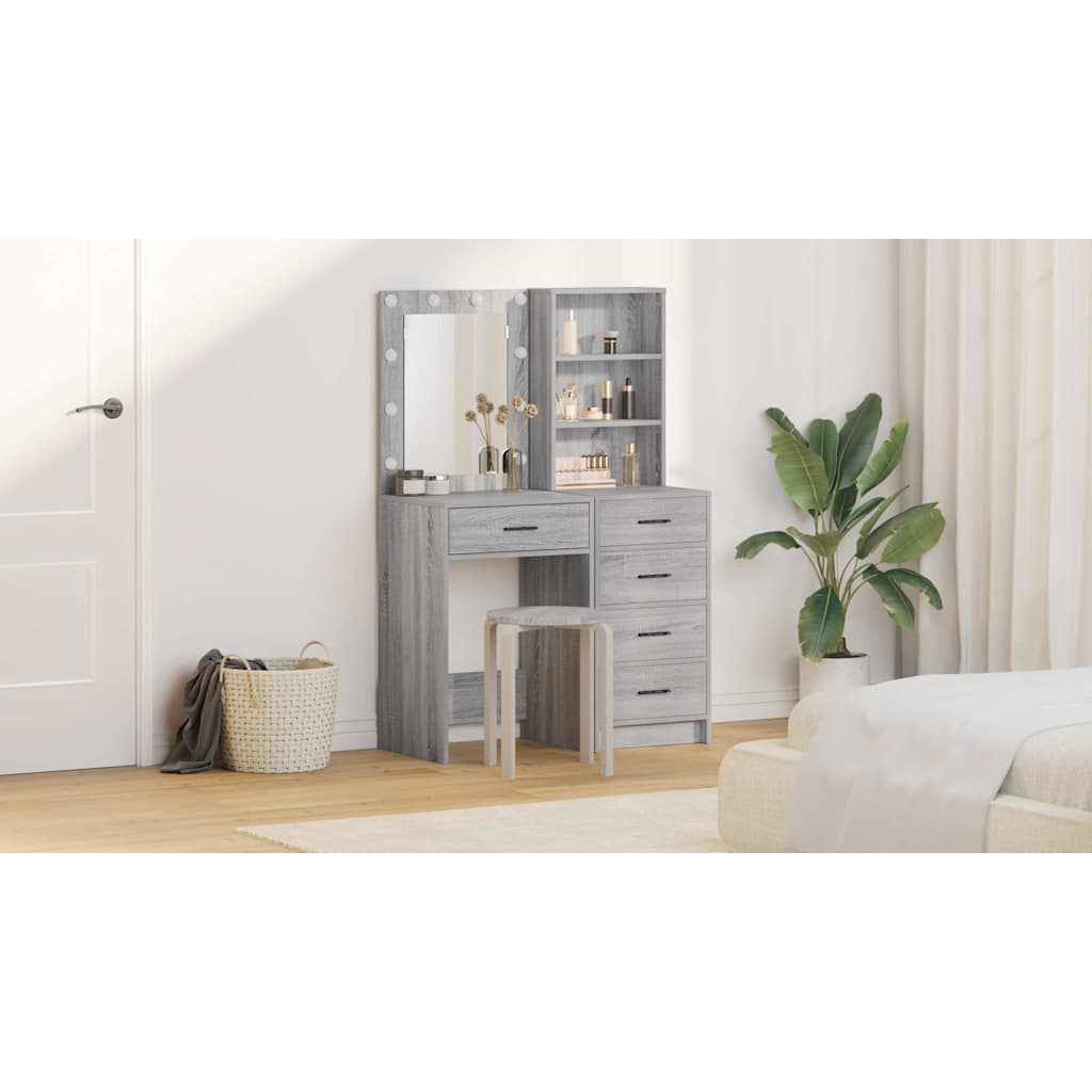 Dressing Table 2 pcs Grey 50 x 41 x 135 cm Engineered wood