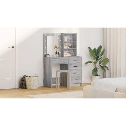 Dressing Table 2 pcs Grey 50 x 41 x 135 cm Engineered wood