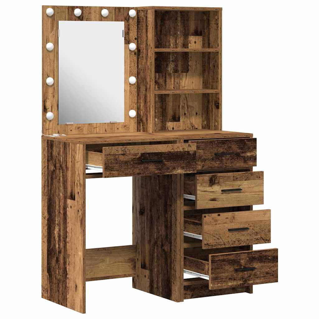 Dressing Table 2 pcs Brown 50 x 41 x 135 cm Engineered wood