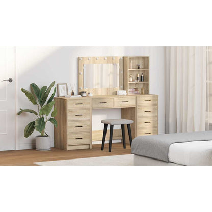 Dressing Table with Drawer 3 pcs Sonoma Oak Engineered Wood