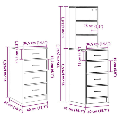 Dressing Table with Drawer 3 pcs Sonoma Oak Engineered Wood