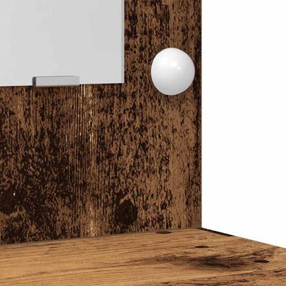 Dressing Table with Mirror Lights 3 pcs Brown Engineered wood