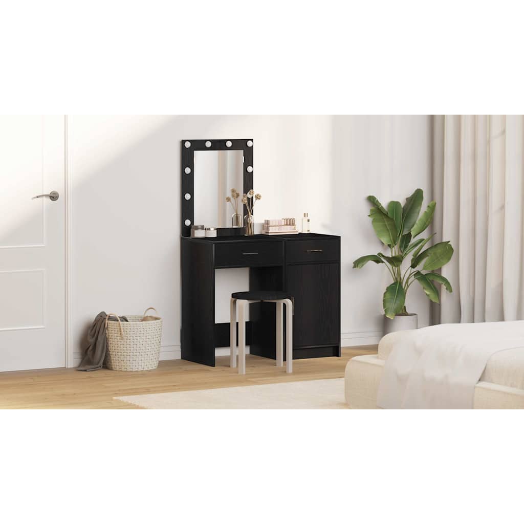 Dressing Table 2 pcs Black 50 x 41 x 135 cm Engineered wood