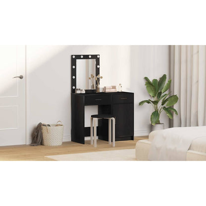 Dressing Table 2 pcs Black 50 x 41 x 135 cm Engineered wood