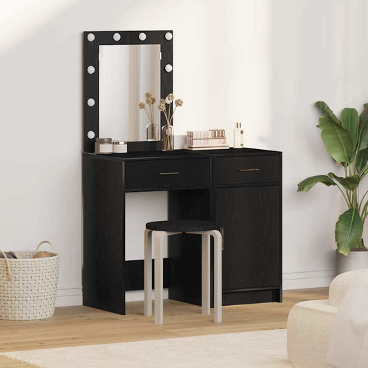 Dressing Table 2 pcs Black 50 x 41 x 135 cm Engineered wood