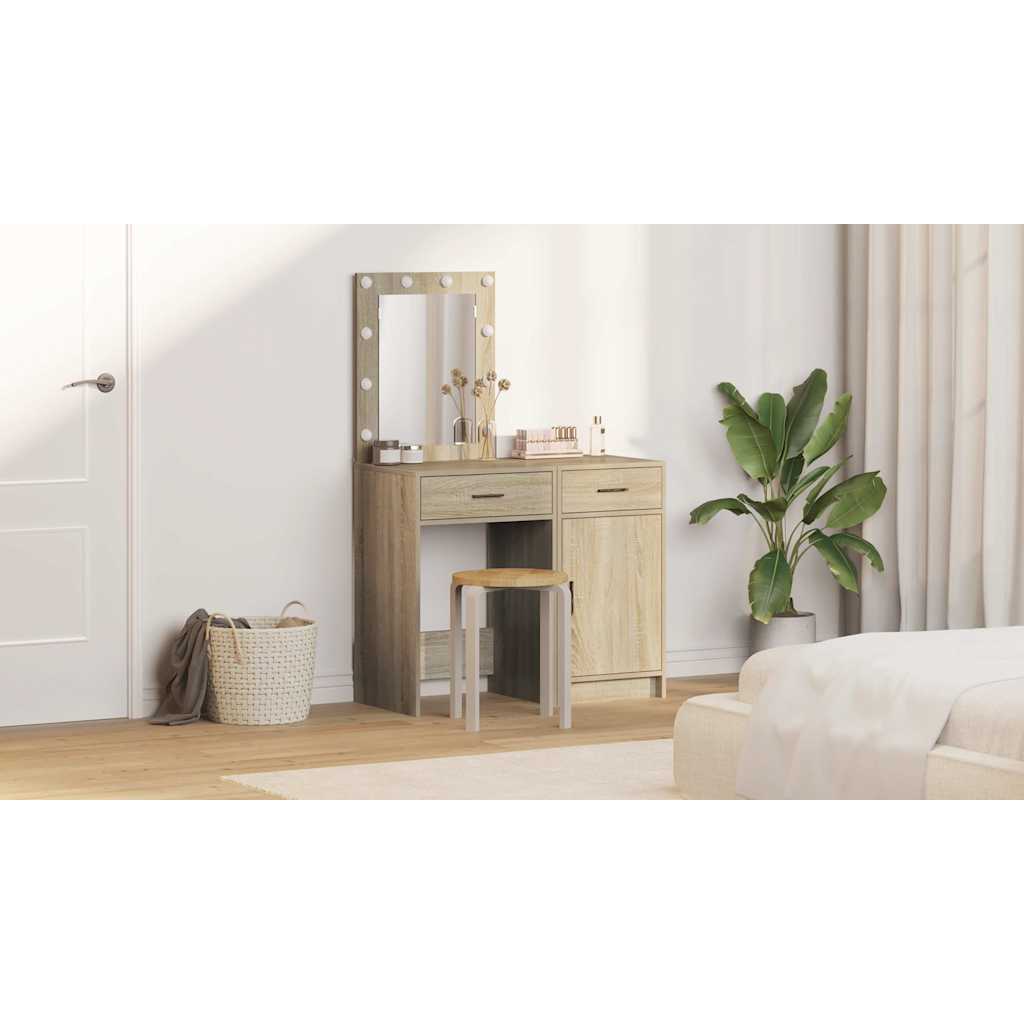 Dressing Table 2 pcs Brown 50 x 41 x 135 cm Engineered wood