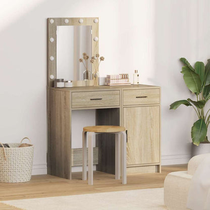 Dressing Table 2 pcs Brown 50 x 41 x 135 cm Engineered wood
