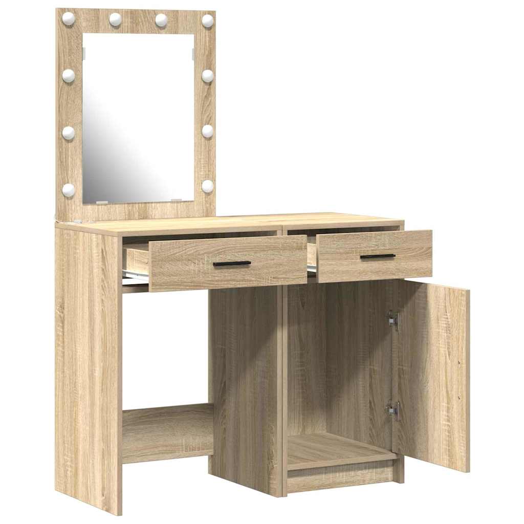Dressing Table 2 pcs Brown 50 x 41 x 135 cm Engineered wood