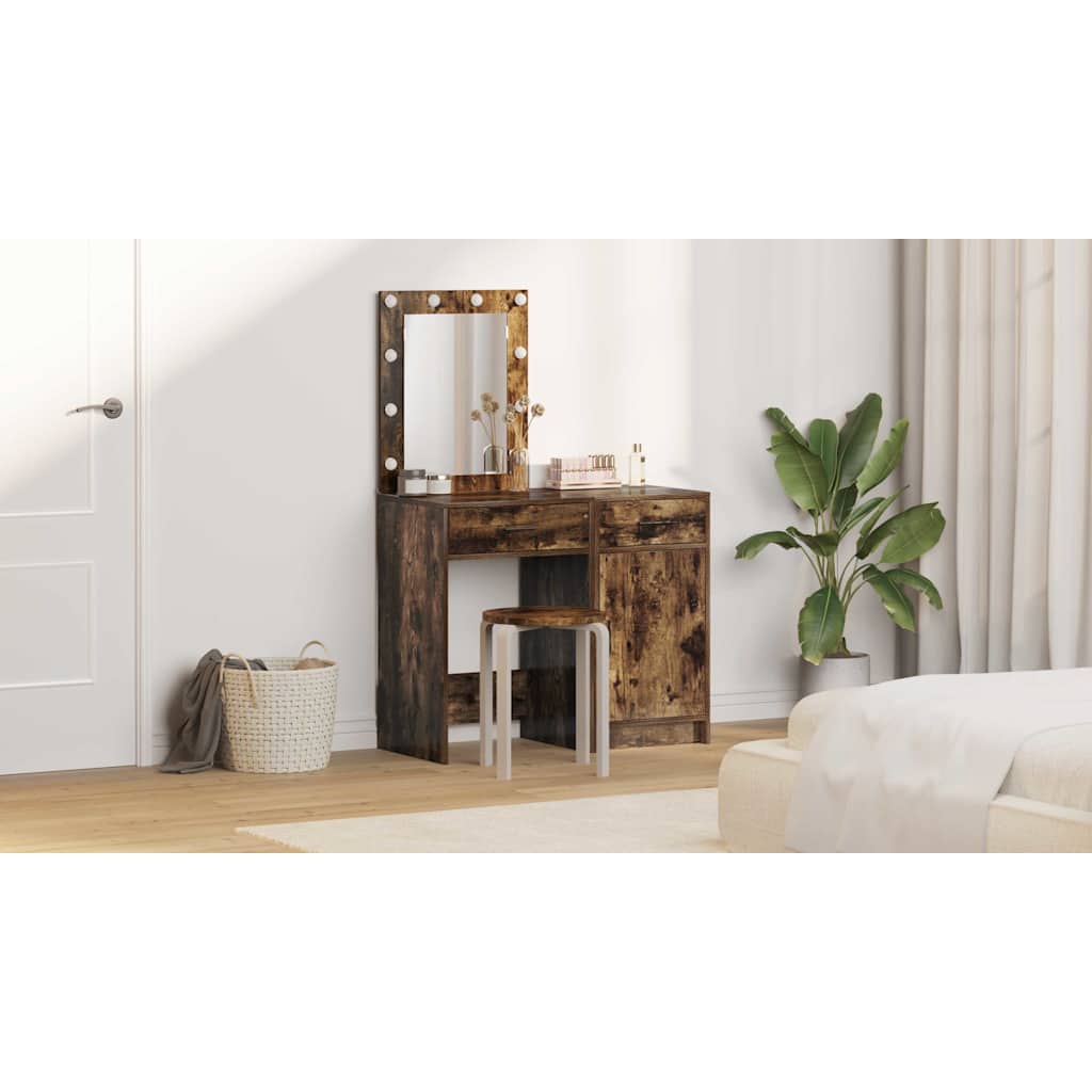 Dressing Table 2 pcs Brown 50 x 41 x 135 cm Engineered wood