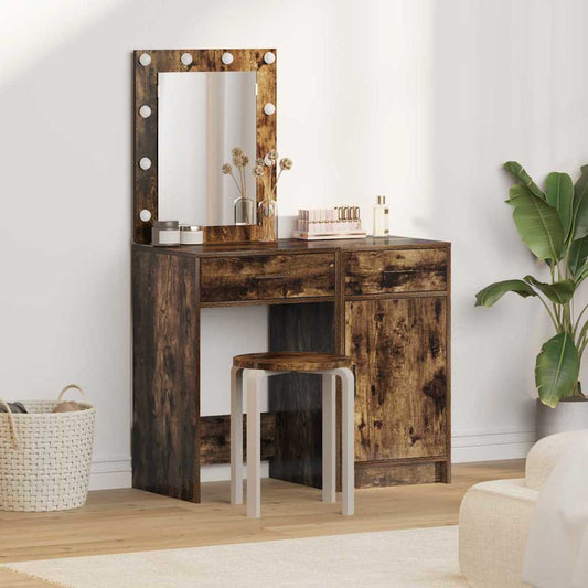 Dressing Table 2 pcs Brown 50 x 41 x 135 cm Engineered wood