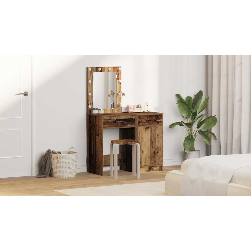 Dressing Table 2 pcs Brown 50 x 41 x 135 cm Engineered wood