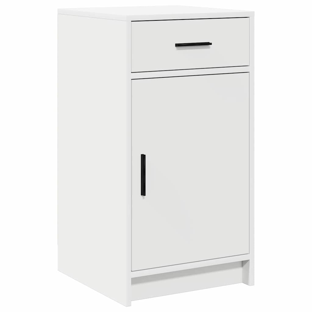 Dressing Table with Mirror Lights 3 pcs White Engineered Wood