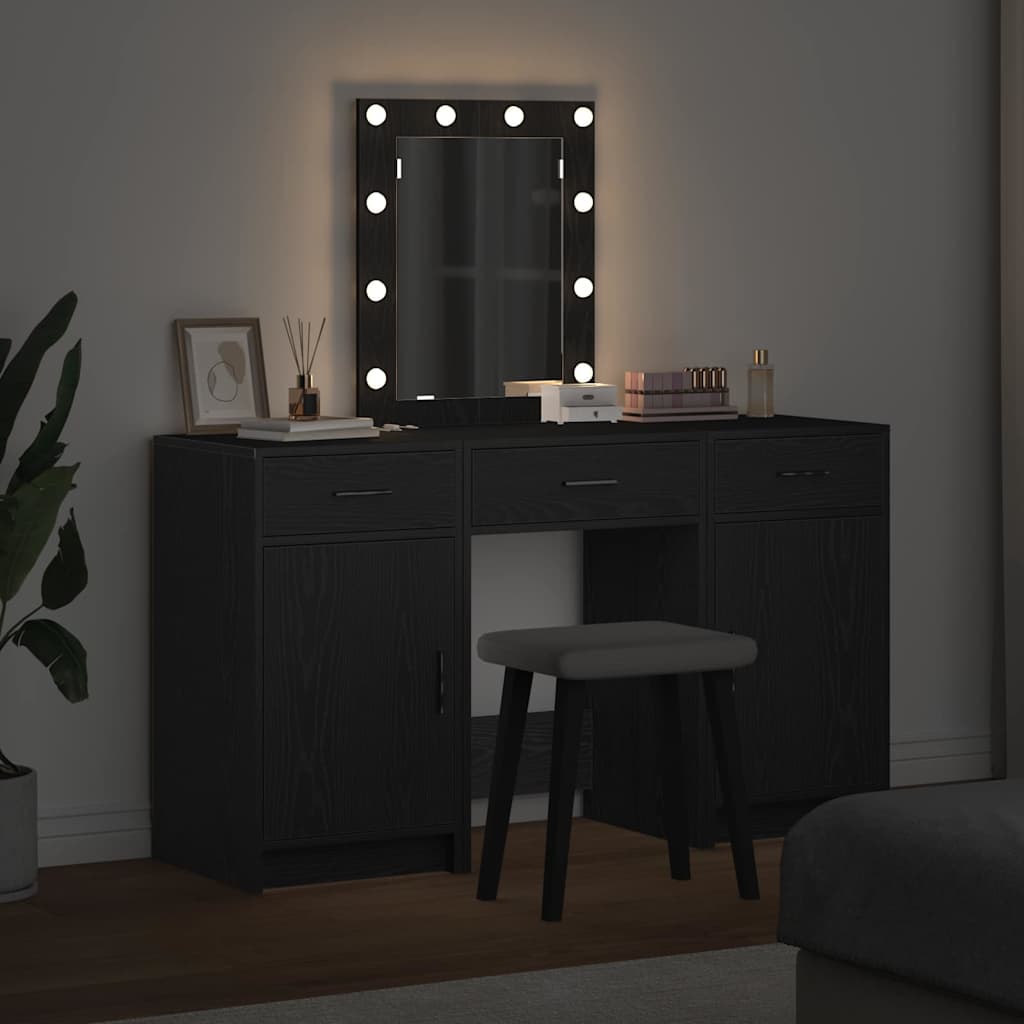 Dressing Table with Door Black 50 x 41 x 135 cm Engineered Wood
