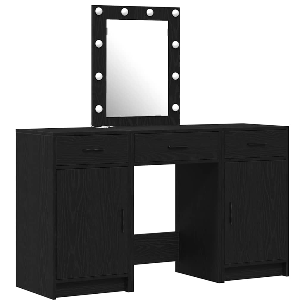Dressing Table with Door Black 50 x 41 x 135 cm Engineered Wood