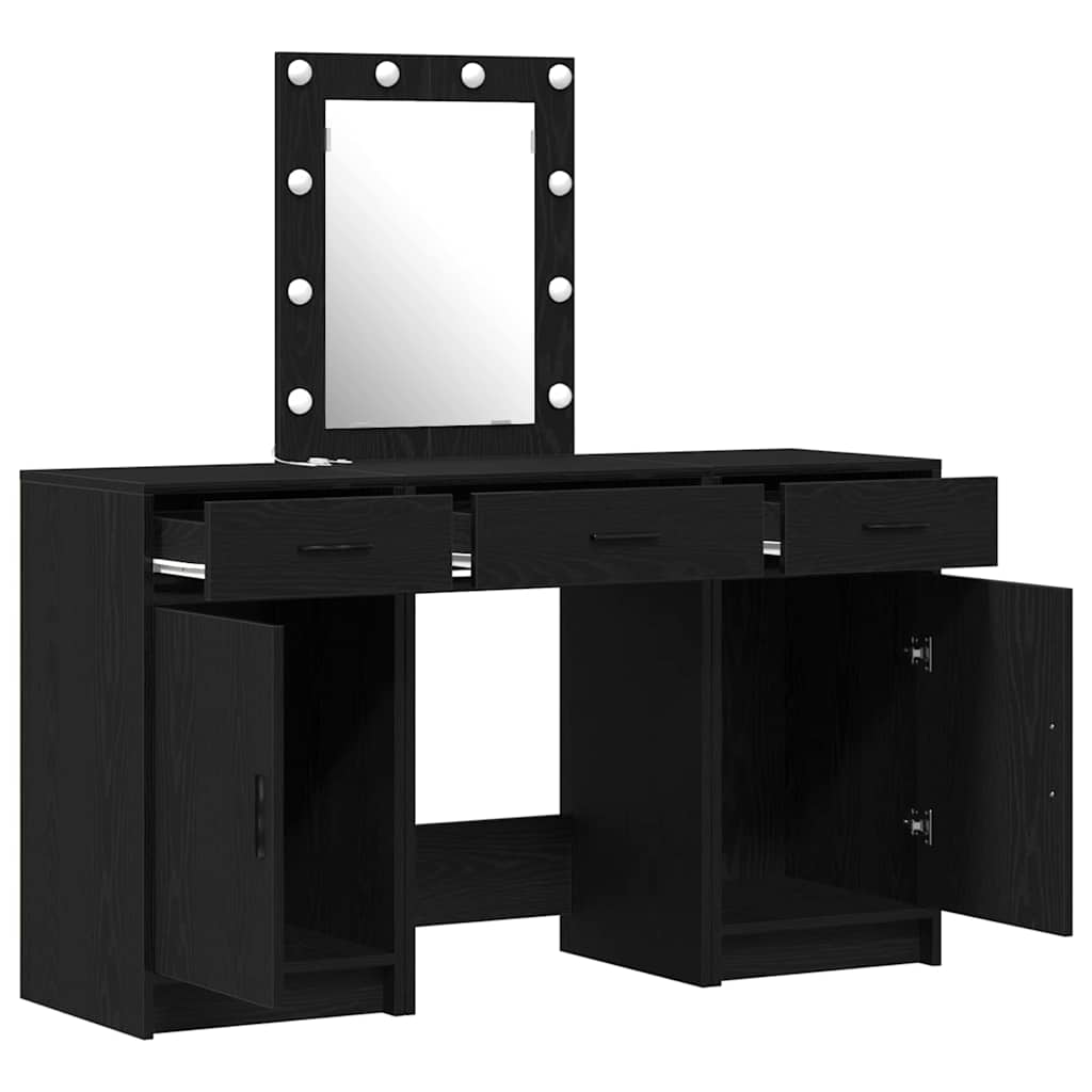 Dressing Table with Door Black 50 x 41 x 135 cm Engineered Wood