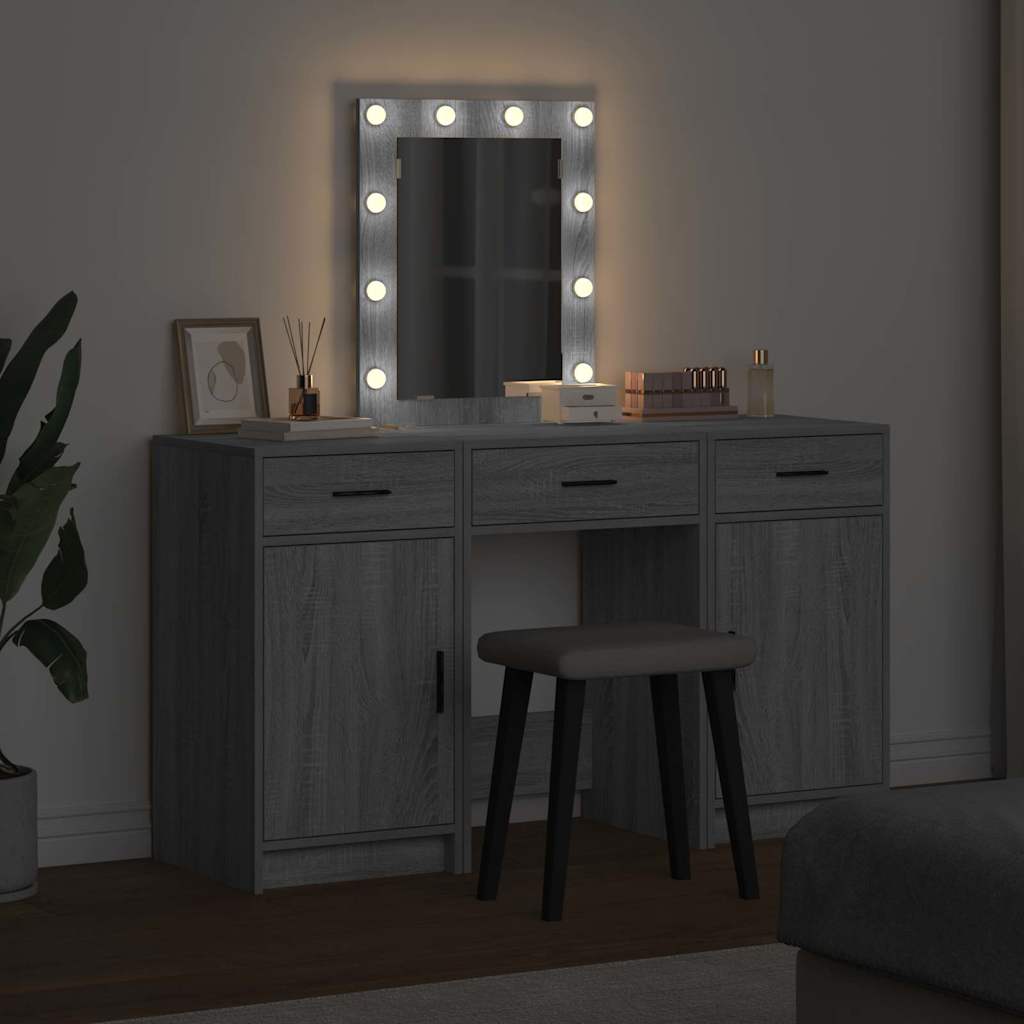 Dressing Table with Door Grey 50 x 41 x 135 cm Engineered Wood