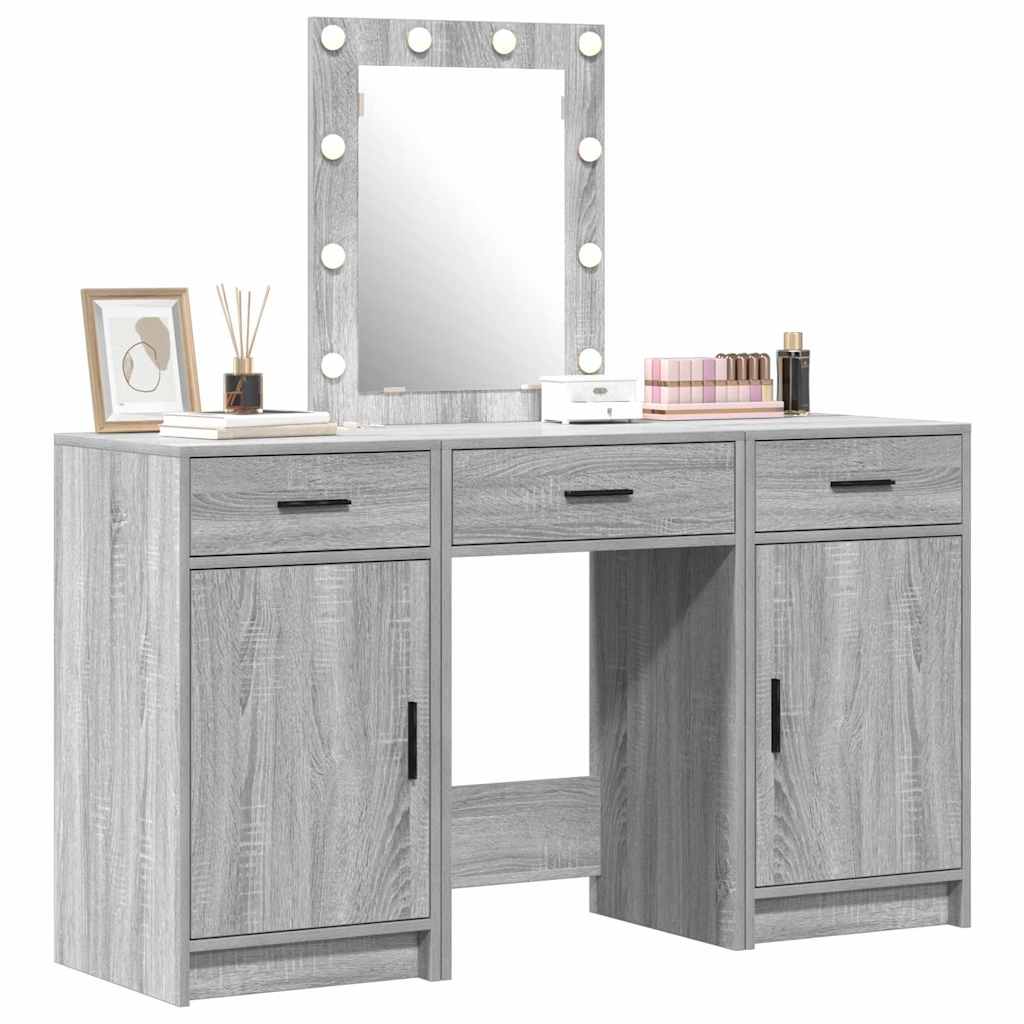 Dressing Table with Door Grey 50 x 41 x 135 cm Engineered Wood