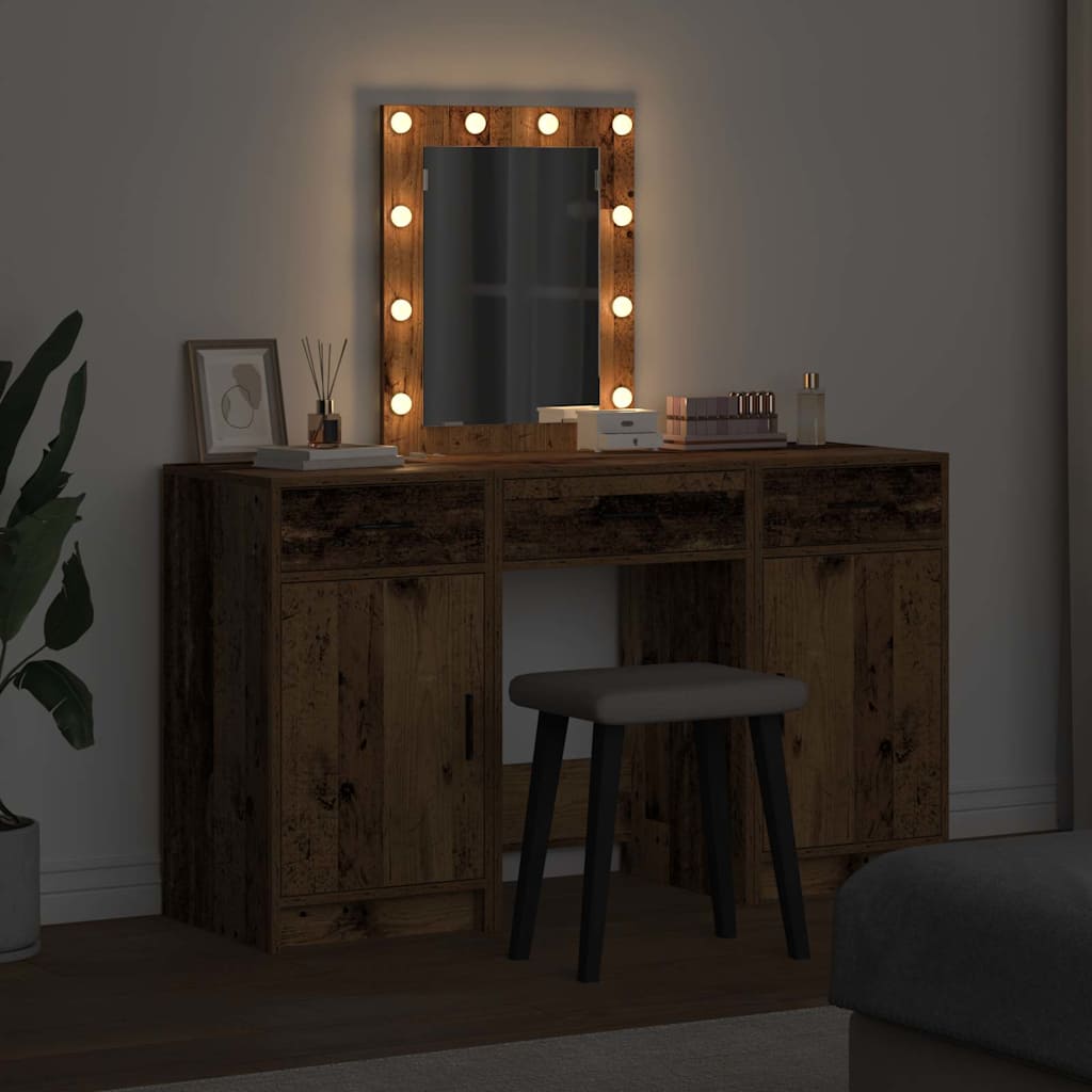 Dressing Table with Door Brown 50 x 41 x 135 cm Engineered Wood