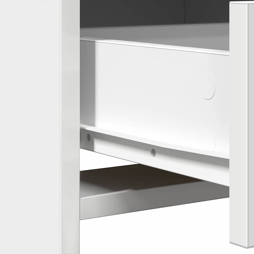 Dressing Table with Mirror Lights 2 pcs White Engineered Wood