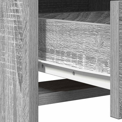 Dressing Table with Mirror Lights 2 pcs Grey Engineered Wood