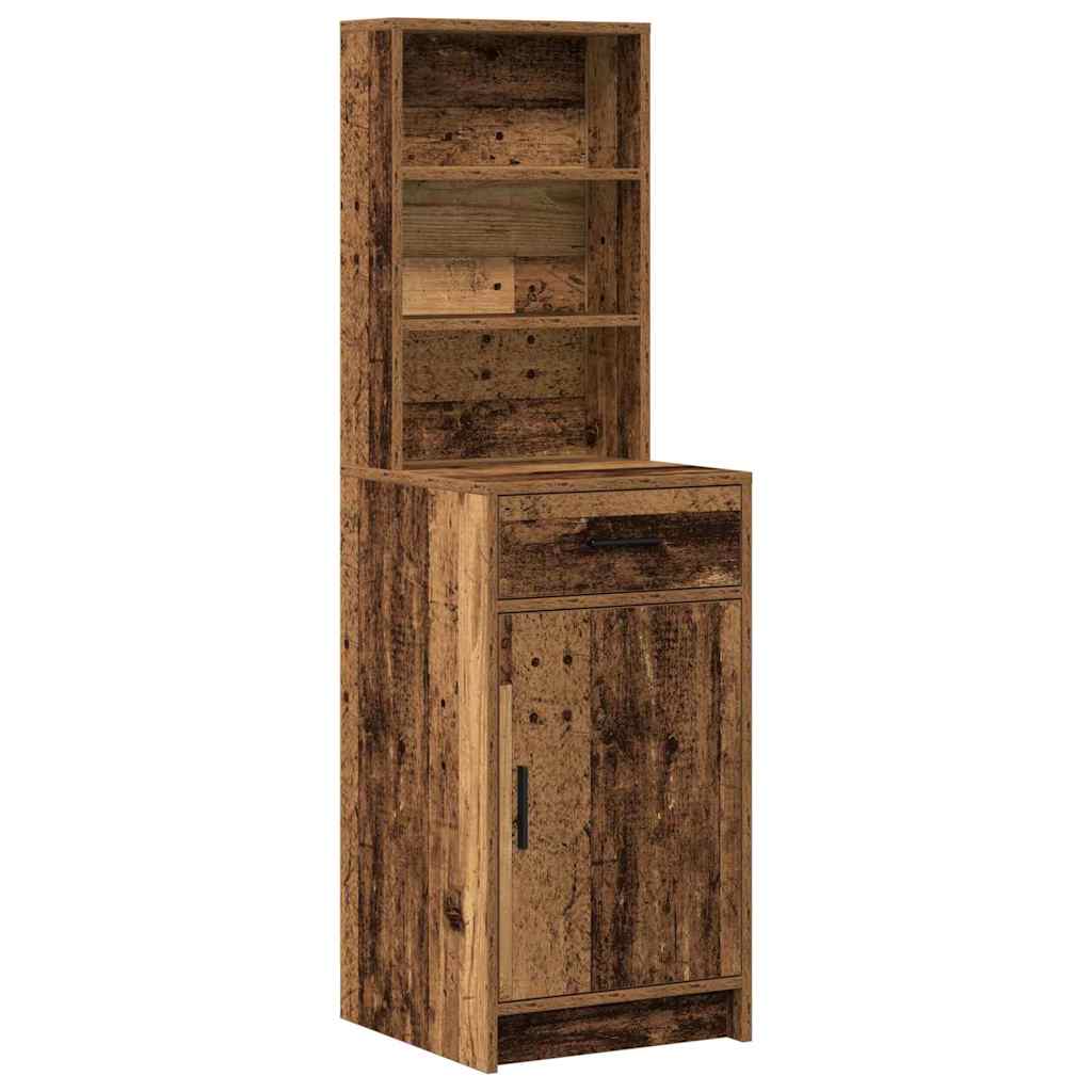 Dressing Table with Mirror Lights 2 pcs Brown Engineered Wood