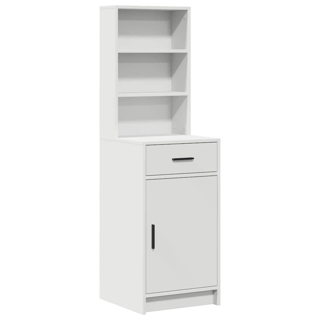 Dressing Table Set with Drawer 2 pcs White Engineered Wood