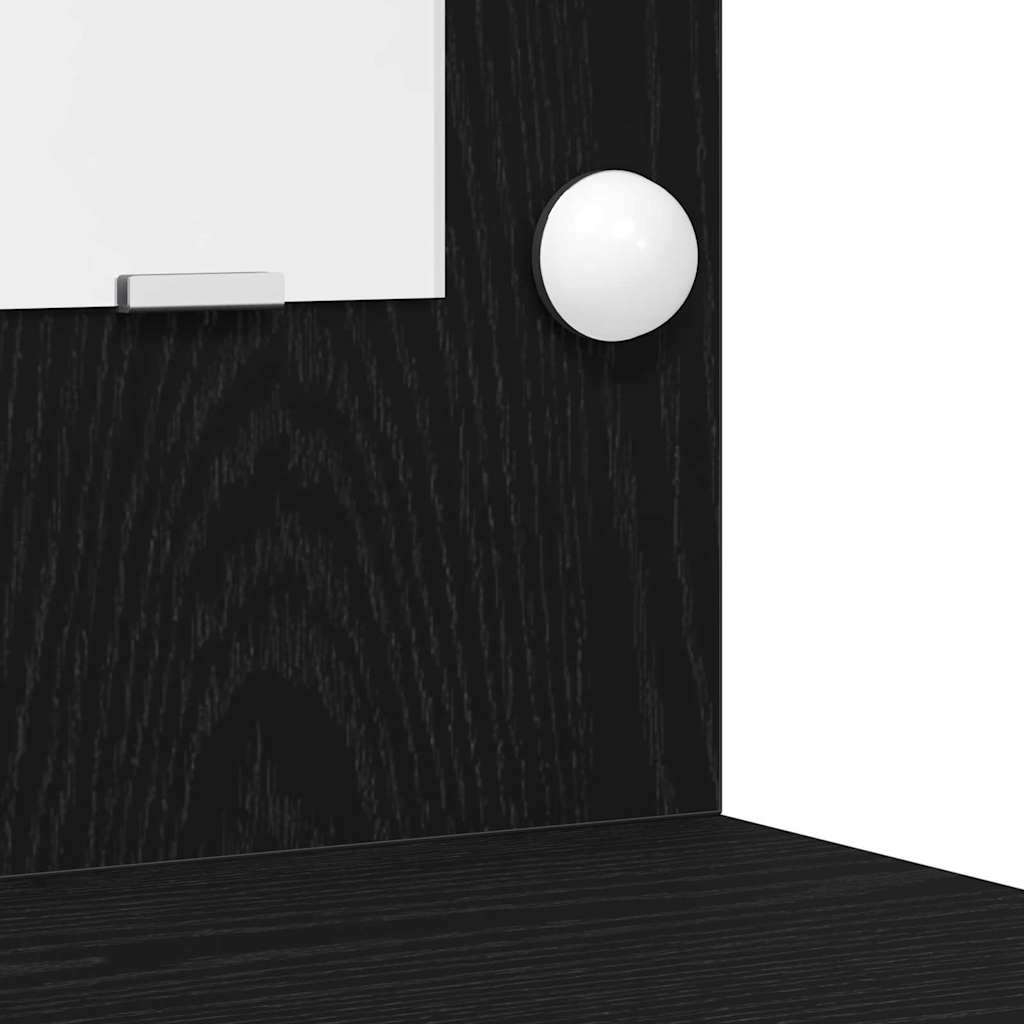 Dressing Table Set with Drawer 2 pcs Black Oak Engineered Wood