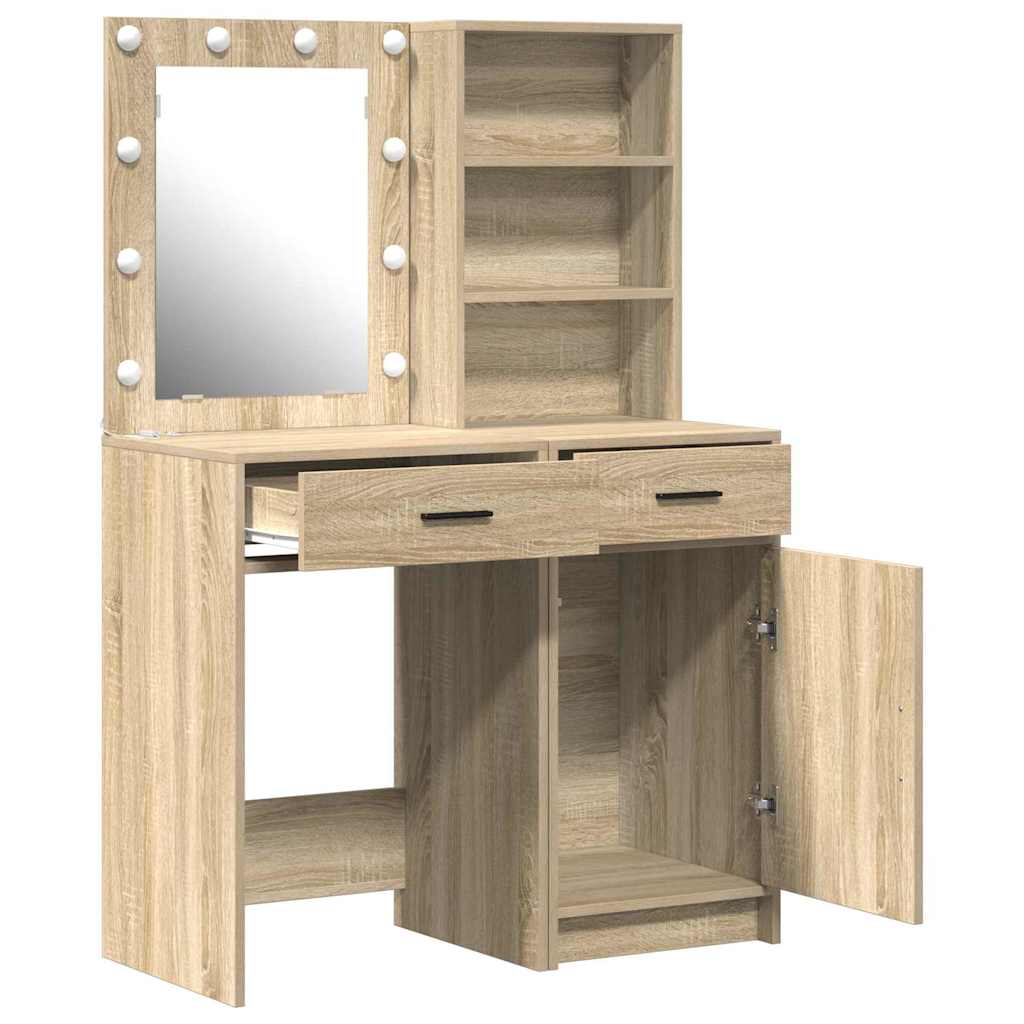Dressing Table Set with Drawer 2 pcs Sonoma Oak Engineered Wood