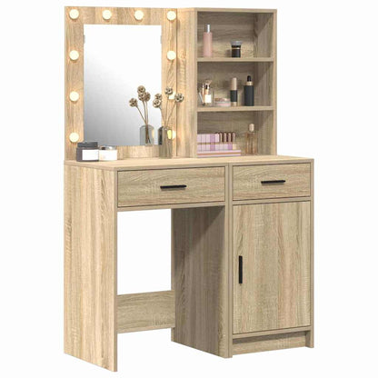 Dressing Table Set with Drawer 2 pcs Sonoma Oak Engineered Wood