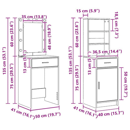 Dressing Table Set with Drawer 2 pcs Sonoma Oak Engineered Wood