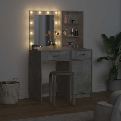 Dressing Table Set 2 pcs Concrete Grey Engineered Wood