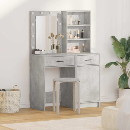 Dressing Table Set 2 pcs Concrete Grey Engineered Wood