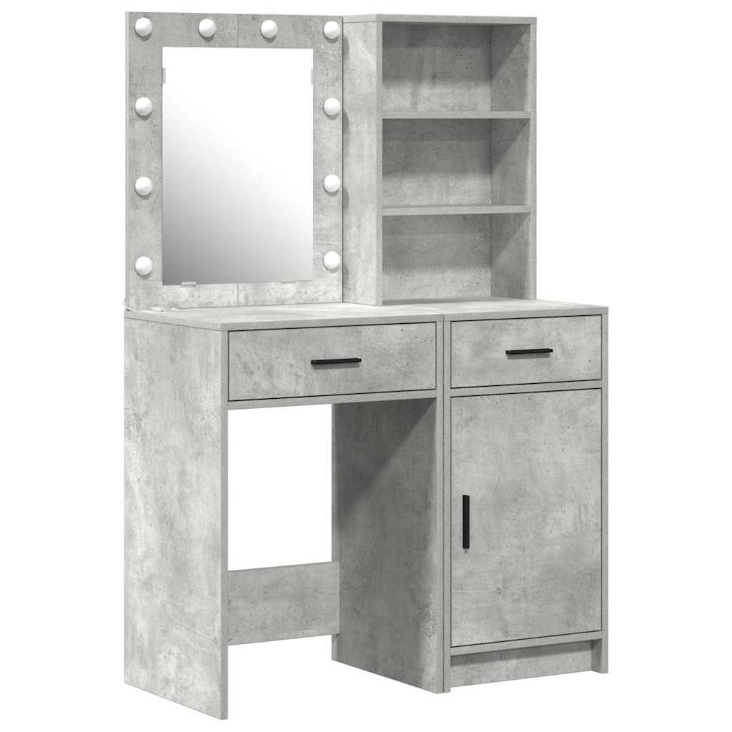Dressing Table Set 2 pcs Concrete Grey Engineered Wood