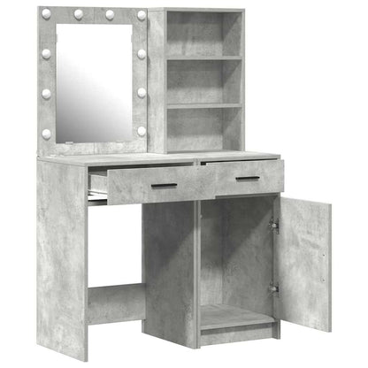 Dressing Table Set 2 pcs Concrete Grey Engineered Wood