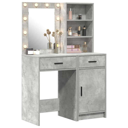 Dressing Table Set 2 pcs Concrete Grey Engineered Wood