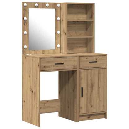 Dressing Table Set with Shelf 2 pcs Artisan Oak Engineered Wood