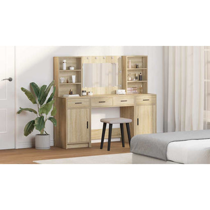 Dressing Table Set with Drawer 3 pcs Sonoma Oak Engineered Wood