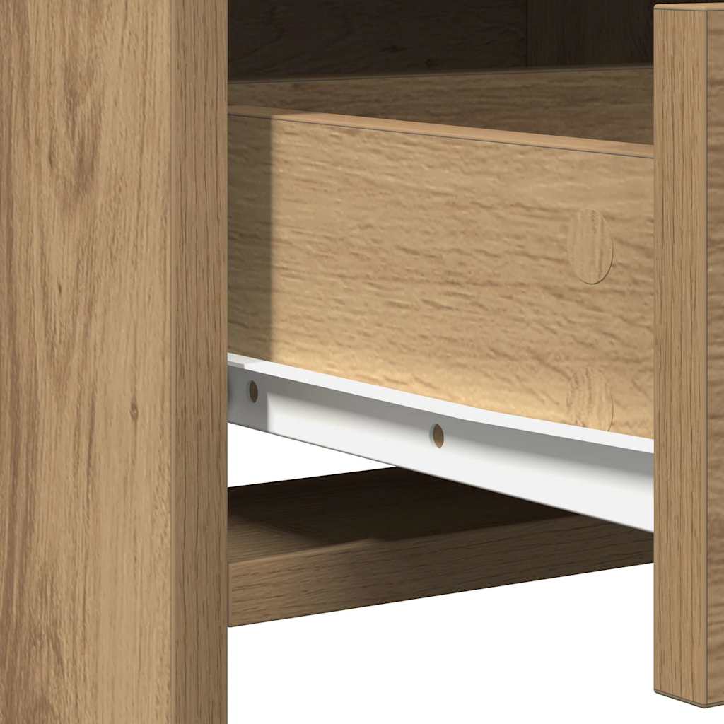 Dressing Table Set with Shelf 3 pcs Artisan Oak Engineered Wood
