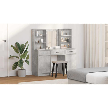 Dressing Table Set 3 pcs Concrete Grey Engineered Wood