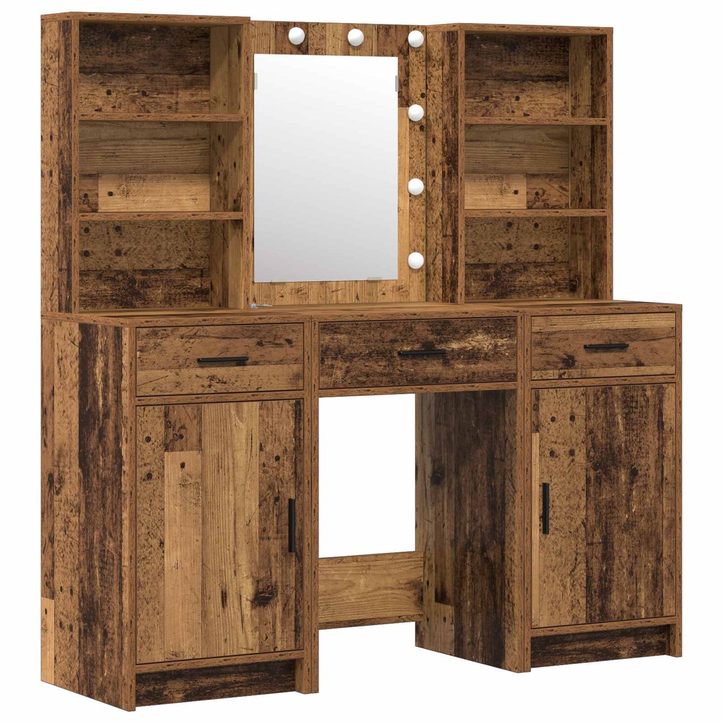 Dressing Table Set with Drawer 3 pcs Old Wood Engineered Wood