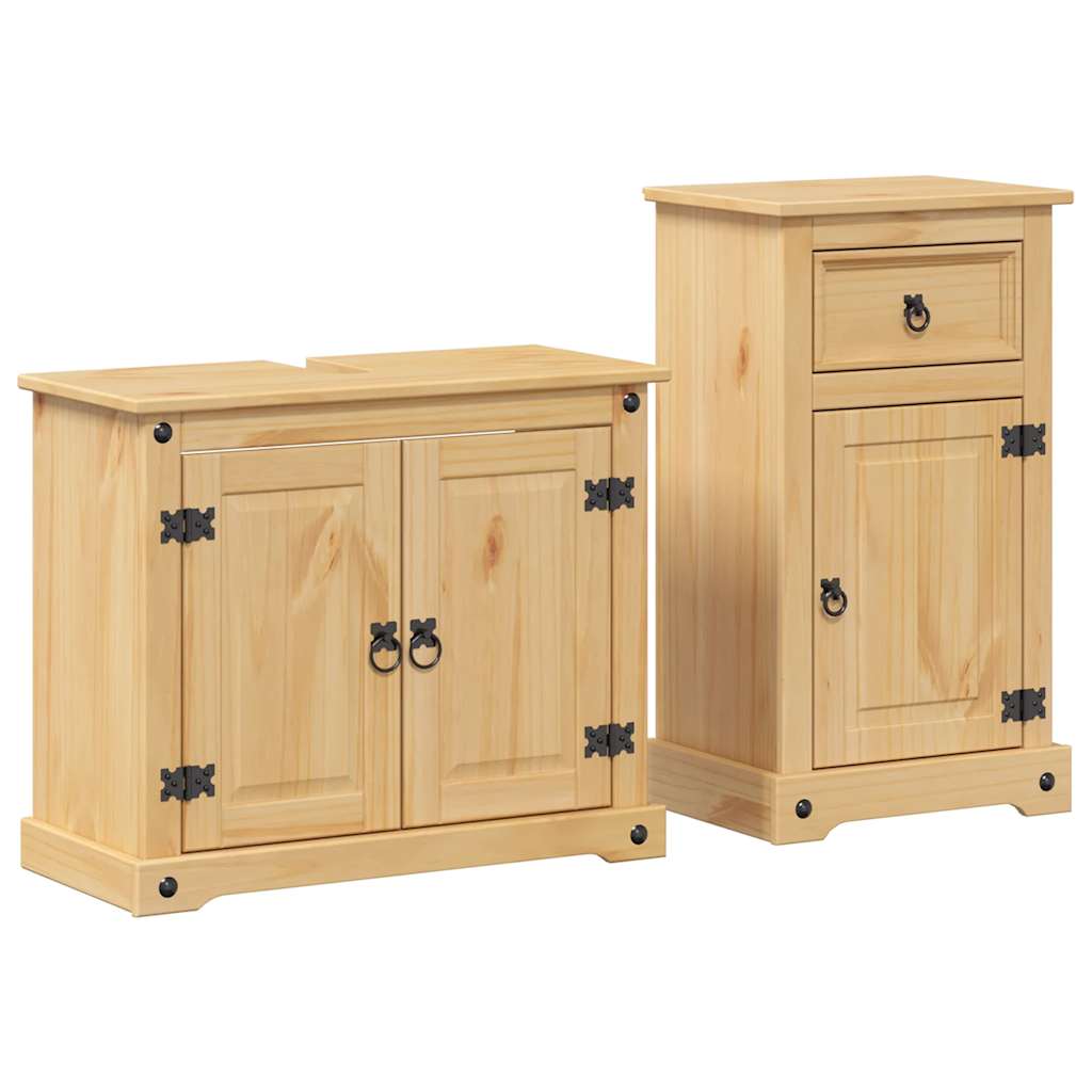 2 Piece Bathroom Furniture Set "Corona" Solid Wood Pine
