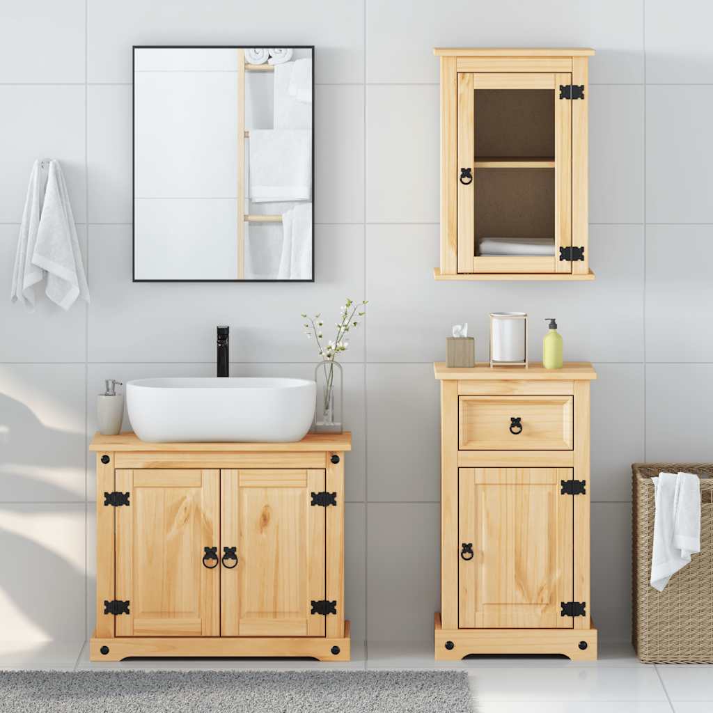 3 Piece Bathroom Furniture Set "Corona" Solid Wood Pine