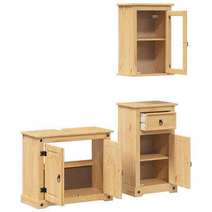 3 Piece Bathroom Furniture Set "Corona" Solid Wood Pine