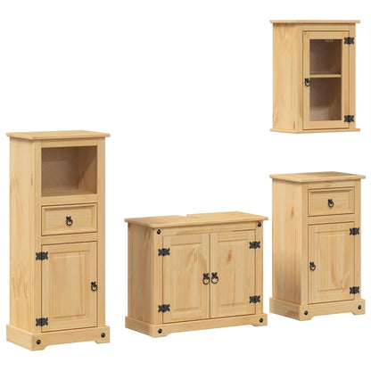 4 Piece Bathroom Furniture Set "Corona" Solid Wood Pine
