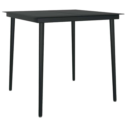 3 Piece Garden Dining Set Black Poly Rattan Glass