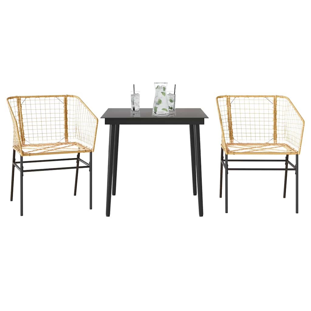 Garden Dining Set | Brown | PE Rattan | Medium |  Durable