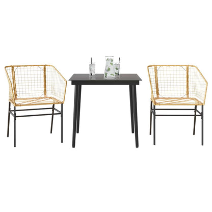 Garden Dining Set | Brown | PE Rattan | Medium |  Durable