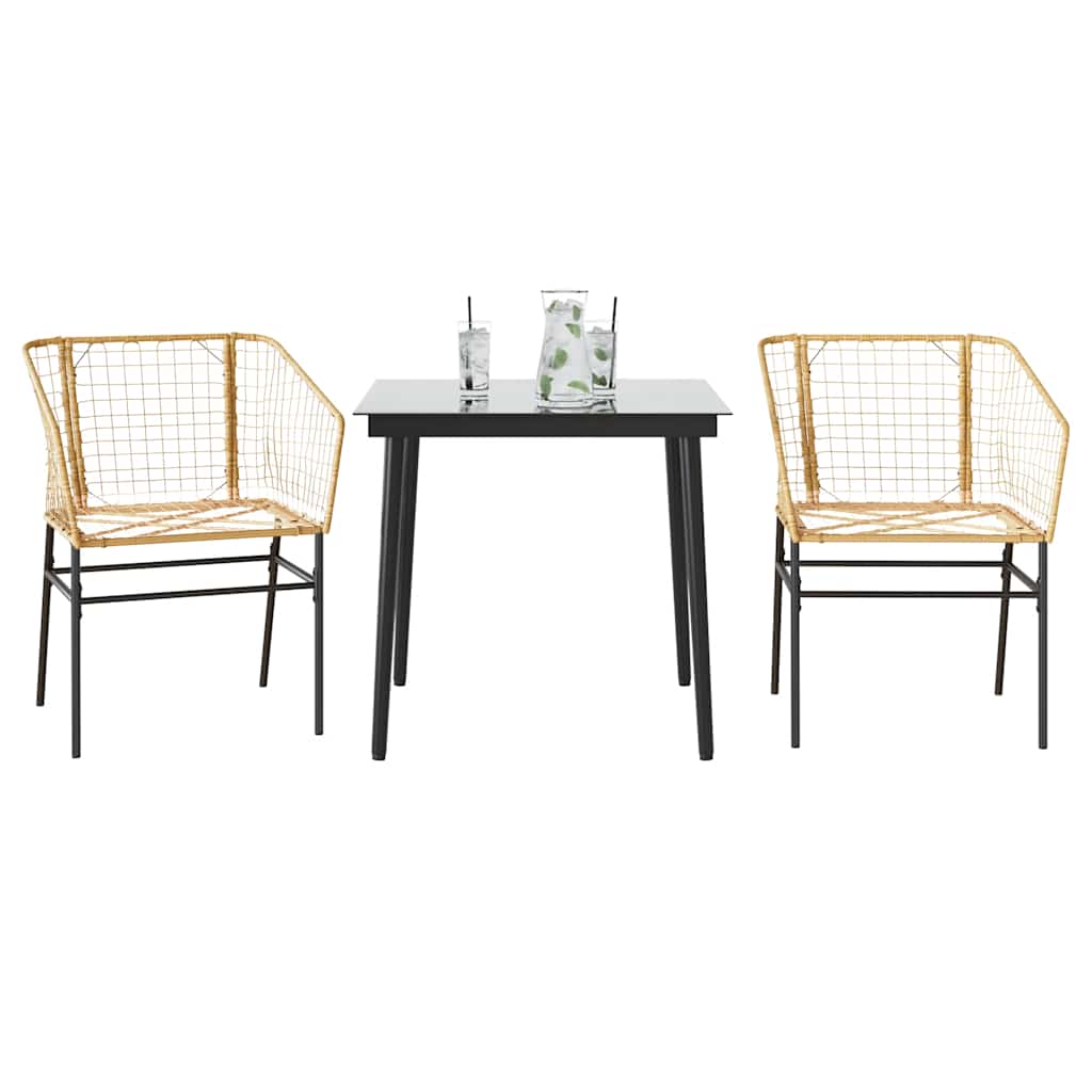 Garden Dining Set | Brown | PE Rattan | Medium |  Durable