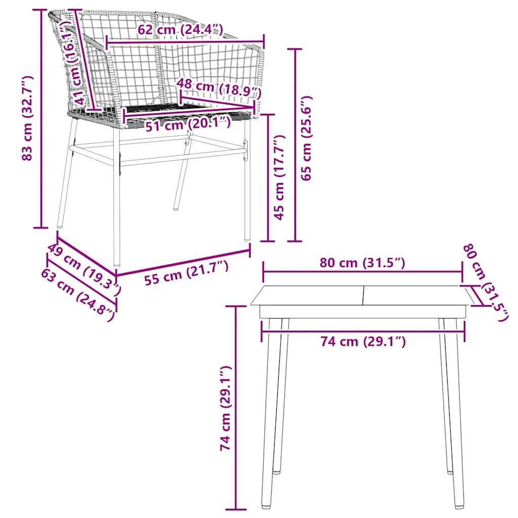 5 Piece Garden Dining Set Brown Poly Rattan Glass